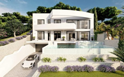 Luxueuse villa de nouvelle construction avec piscine à débordement, solarium et vue sur la mer à Altea Hills, Alicante